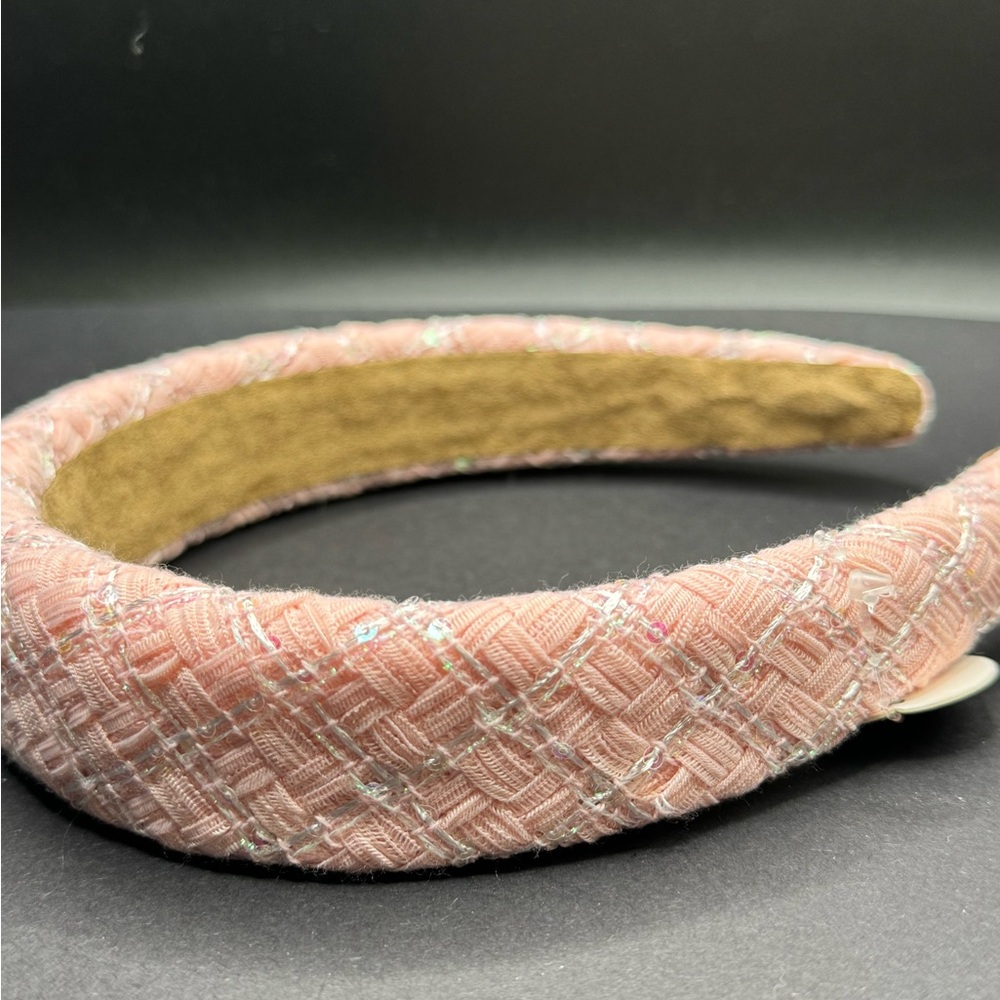Tweed Sequin Padded Headband - Pink - NWT - Picture 5 of 5